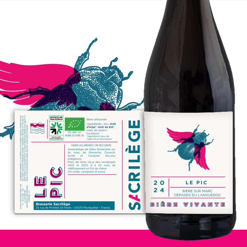 Le Pic - Bière de vigne raisins rouges - 6.7%